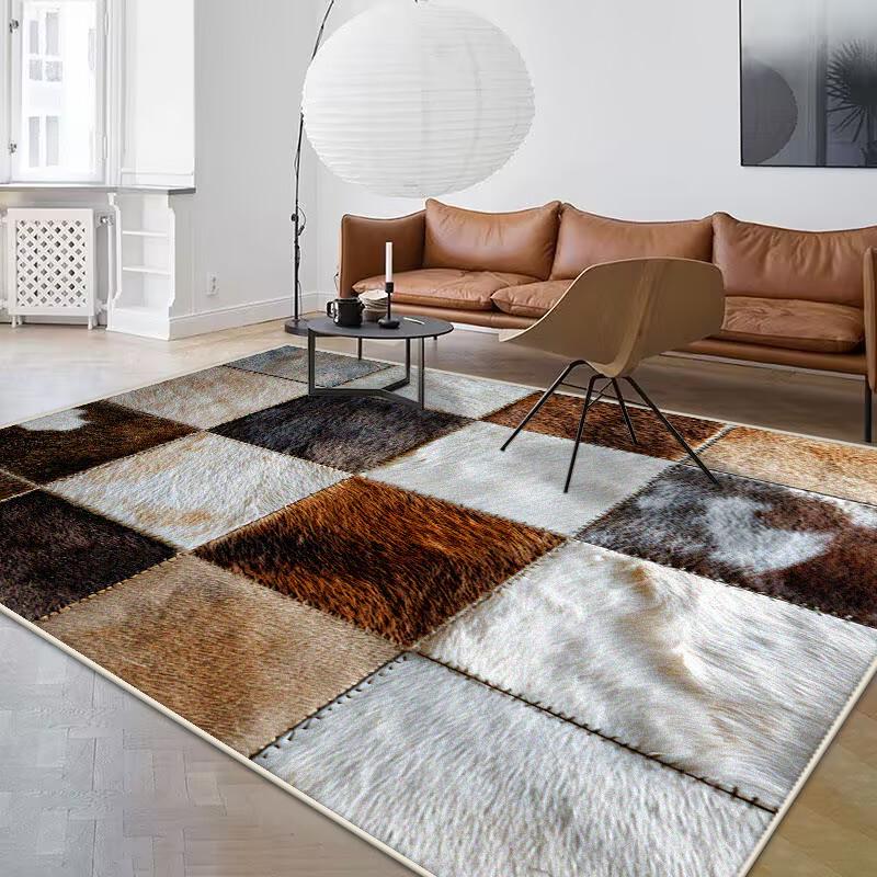Moderní 3D kostkovaný koberec do obývacího pokoje Protiskluzový Velký rozměr Dekorace do ložnice Koberec Měkký nadýchaný Podložka pro lezení dětí Lze prát v pračce