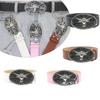 Simple Waist Belt with Metal Buckle Harajuku PU Waist Belt for Women Coat Dress Adjust Length Western Waist Belt