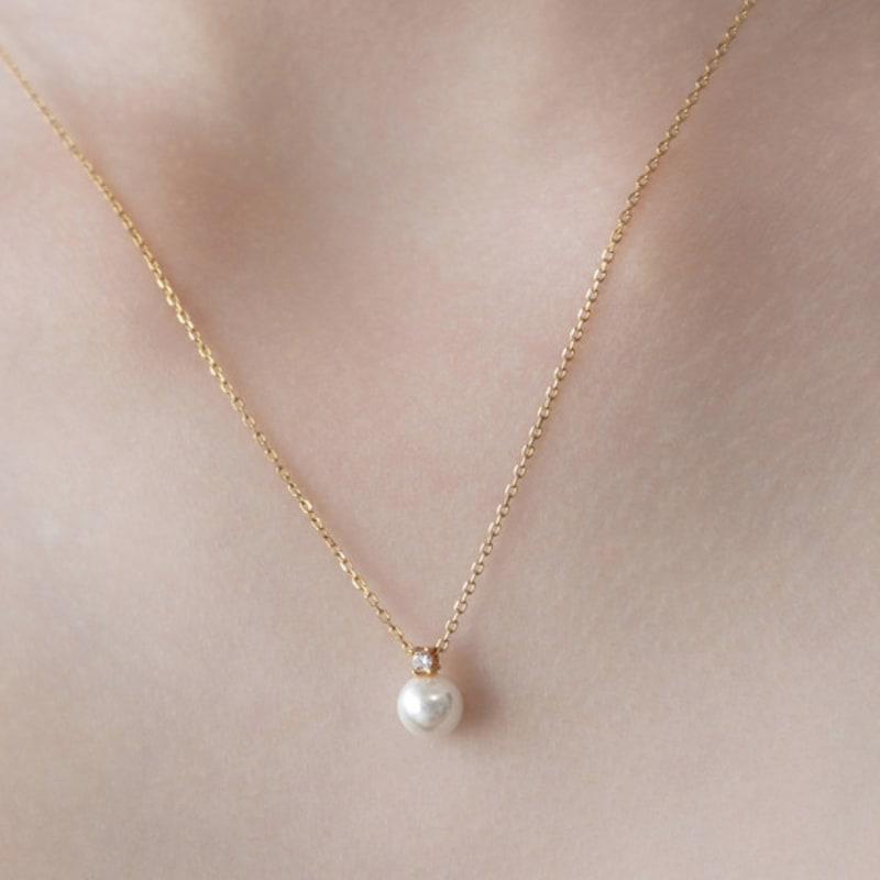 TATIANA (925 Silver) 6mm  Pearl Necklace NZ2491