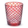 Nostalgia Kiriko Glass Diamond Current Model J-kitchens Cup, 79xH90mm, 220cc, Pattern, Red, Bisho,