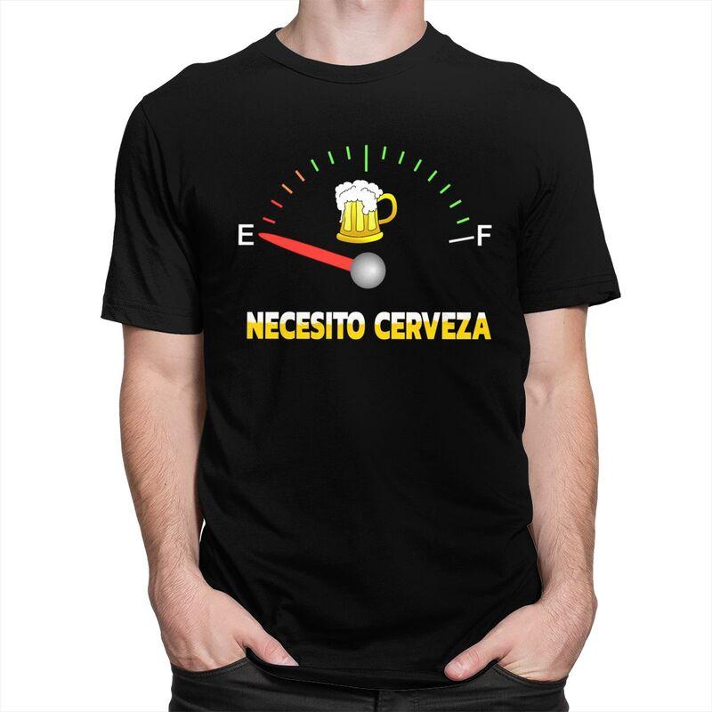 Custom Necesito Cerveza I Need Beer T Shirt Men Short Sleeve Pure Cotton Tshirt Casual Tees Fashion Tshirt