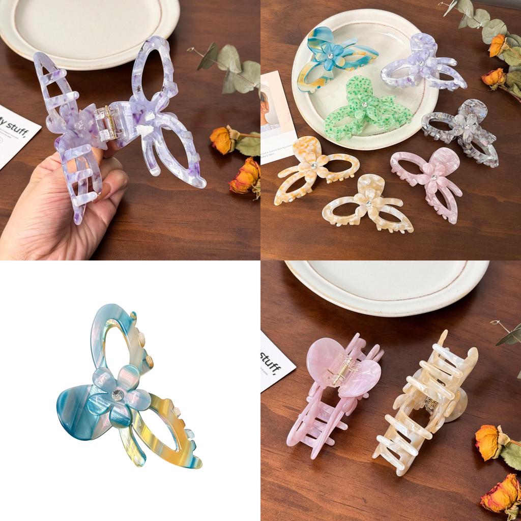 Stylish Oversized Acetate Hair Claw Clip Featuring Charming Floral Embellishments For Women