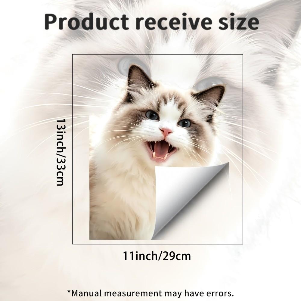 Removable Peeking Animal Decal Electrostatic Cling Decorative Window Decal  Window Decoration Ragdoll