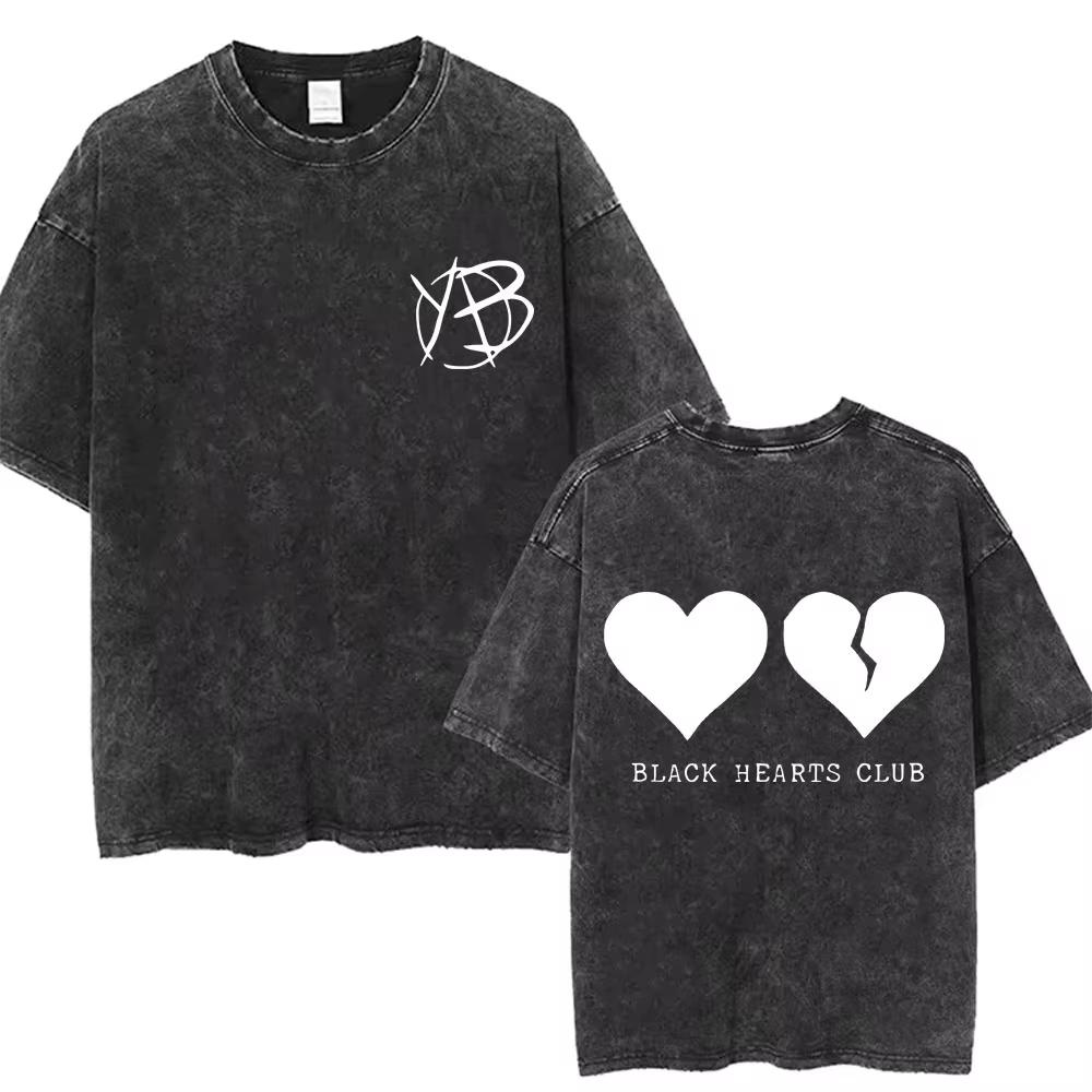 Washed Vintage Yungblud Idols World Tour Tshirt Mens Women Casual Oversized Cotton T Shirt Male Hip Hop Fashion Retro Tshirts