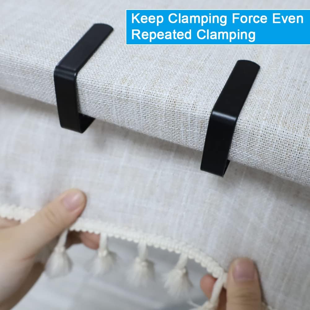 4 Pieces Tablecloth Clips, Tablecloth Holders, Stainless Steel Table Cover Clamps, Suitable for Parties, Picnics, Restaurants & Weddings (Black)