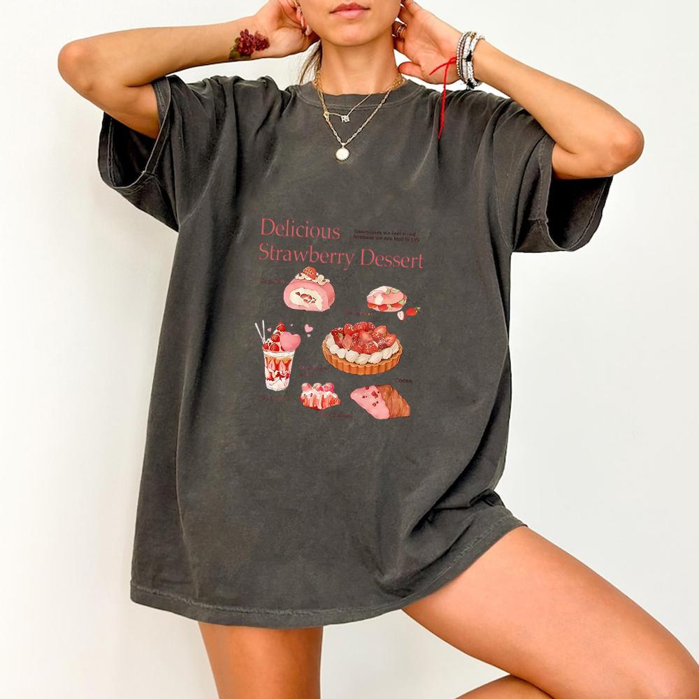 Retro Fast Food Oversized T-Shirt Washed Cotton Casual Tee Vintage Burger Fries Graphic Top for Food Lovers