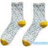 5 Pairs Flower Design Retro Cotton Socks Cotton Material Medium Length Sock  Spring Summer