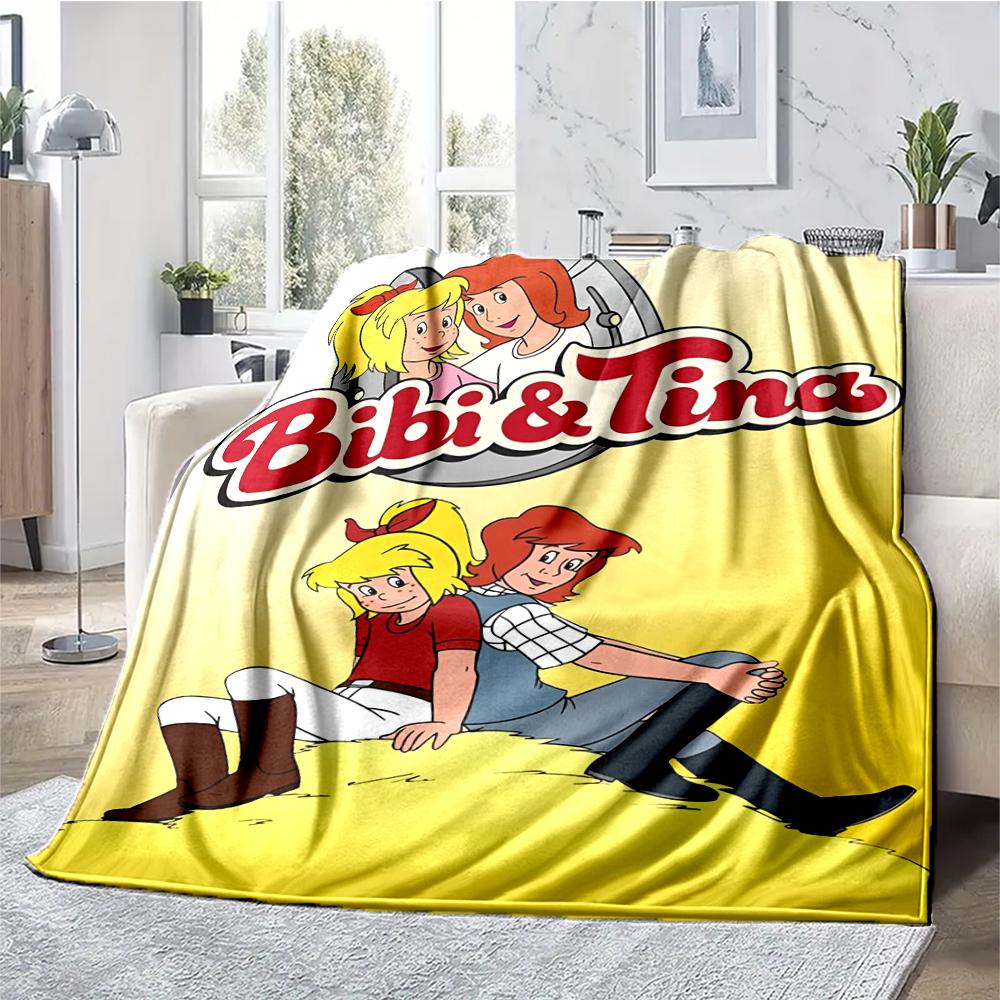 Bibi Blocksberg Theme Printed Blanket - Perfect for Couch, Bed, Travel & Outdoor Use | Machine Washable, Cozy & Durable.