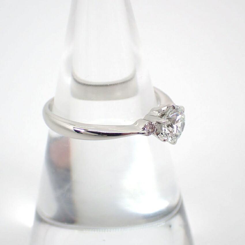 [Used] Pt900 Diamond 0.075ct / 0.525ct Ring / Size 9 / g526-23