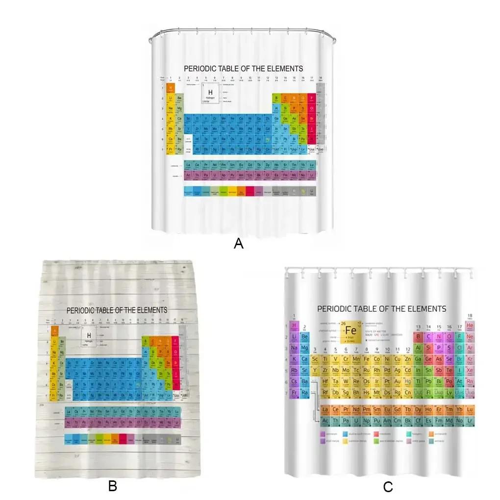 Periodic Table Of Elements Shower Curtain Bathroom Washroom Drape