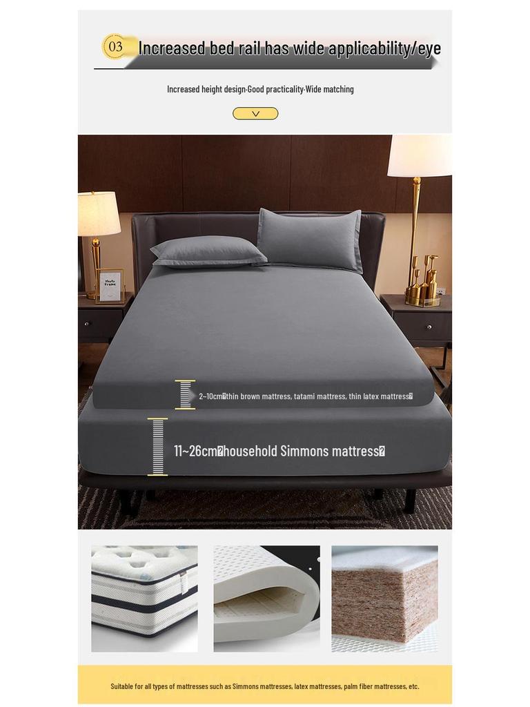 All-Cotton Non-Slip Fitted Bed Sheet and Mattress Protector