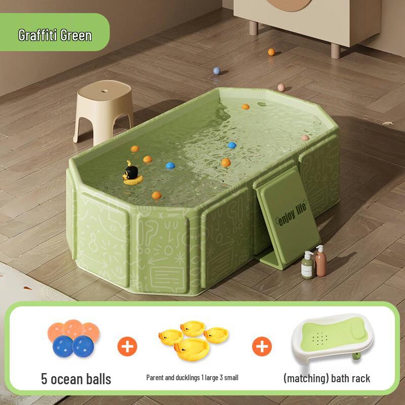 WEZHO Large Foldable Baby Bathtub for 0-5 Years