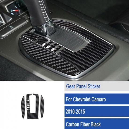 Bright Carbon Fiber Car Center Automatic Gear Shift Panel Cover For Camaro 10-15