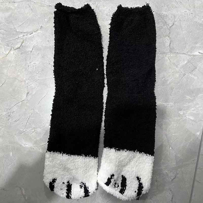 Female Autumn and Winter Lovely Cat PAWS Thickened Warm Floor Sleeping Socks