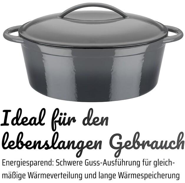 Жаровня GSW Shadow овальная 33x25 см серая 7 л (716338)