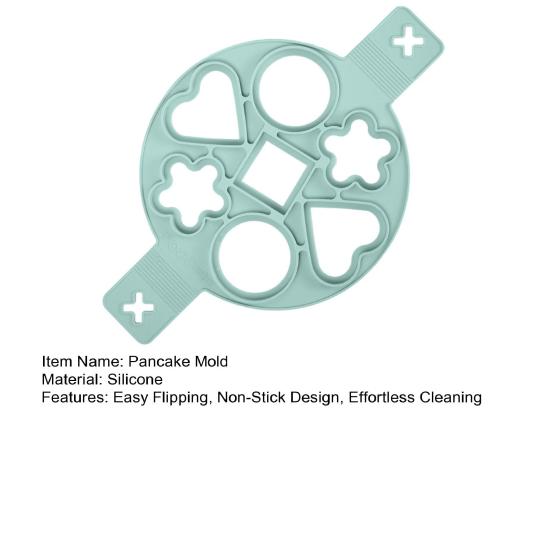 Silicone Egg Pancake Ring Pancake Maker Mold 7-Cavity Egg Cooker Ring for Kitchen Nonstick Easy Flip Breakfast Tool