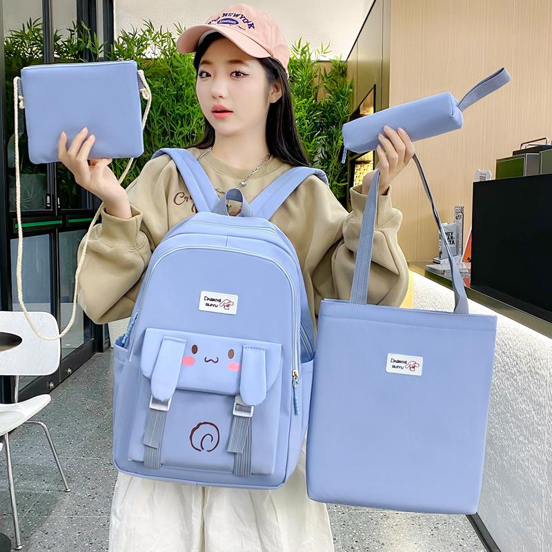 Backpack for Women's Schoolbag New Fashion Trendy Versatile Backpack Four Piece Bag for Primary and Secondary School Students