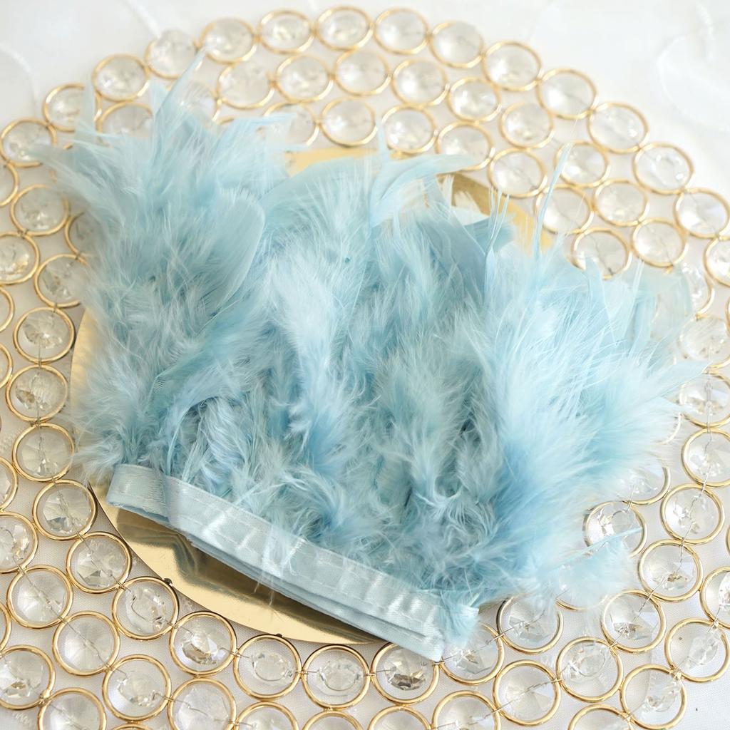 1/2/5/10 Meters Red Turkey Feather Trim Ribbon Luxury Wedding Dress Sash Decoration Bridal Bouquet Sewing Craft Diy Accessory