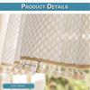 Boho Küchenvorhang Transparent Vintage Quasten Fenster Gaze Drapierung Stangentasche Transparent Stufenvorhang Volant für Wohnzimmer Heimdekor