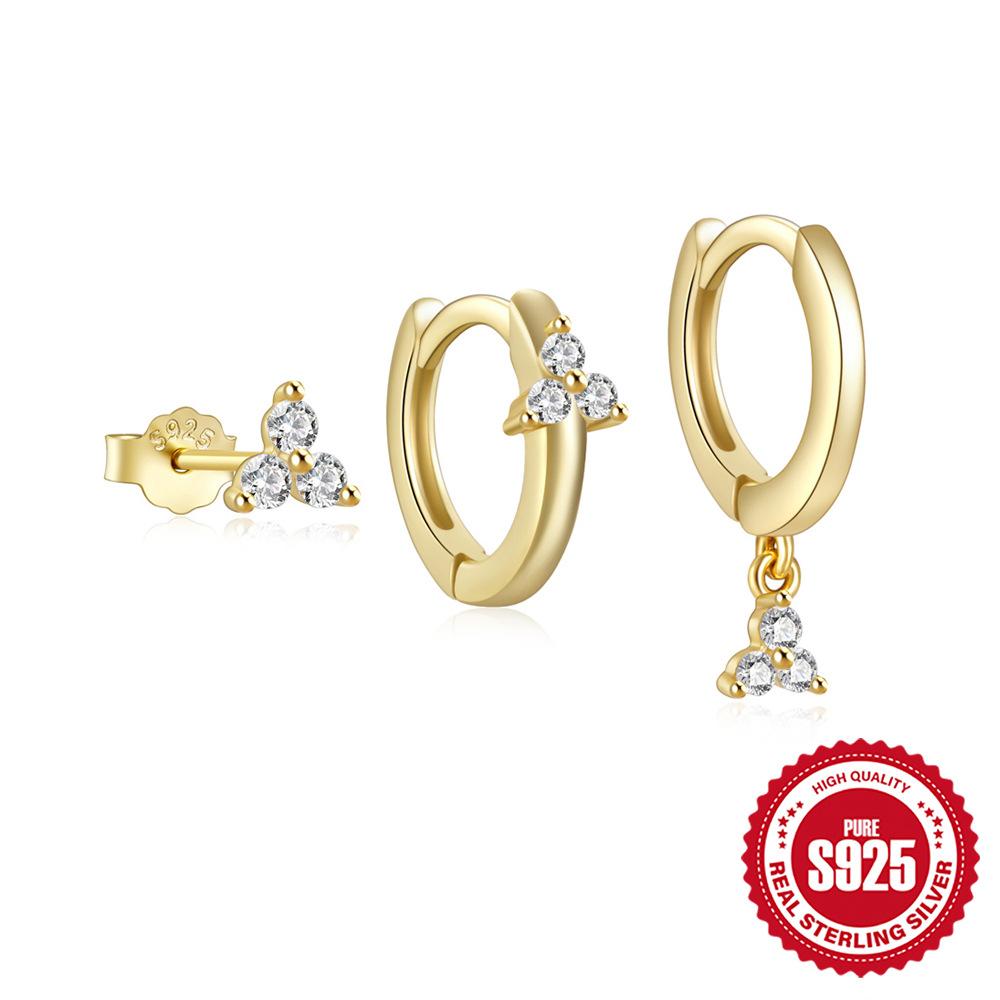 Triple Diamond Wear Earrings Earrings Earrings Set 3 Earrings Set