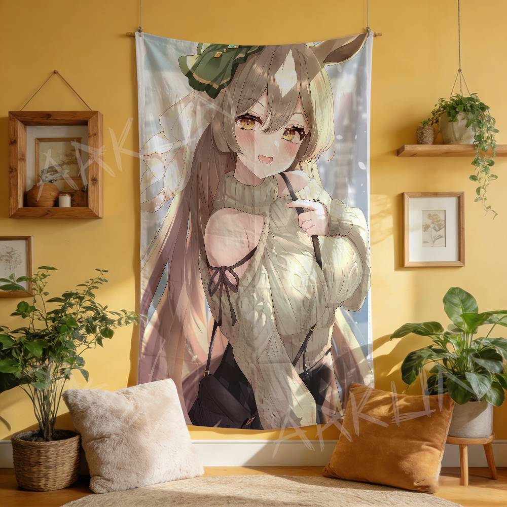 Tapestry Decorative Hot Uma Musume Anime Gaming Girl Tapestry Wall Art Hanging Dorm Background Cloth Banner Fans Gift Home Decor