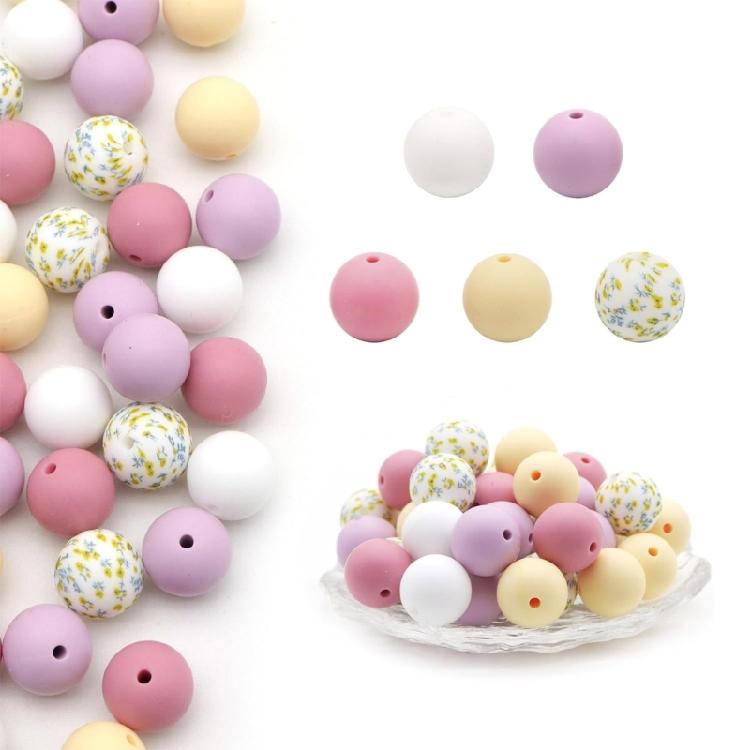 Bracelets Beads Silicone Material Colorful Loose Bead Jewelry Making Supplies