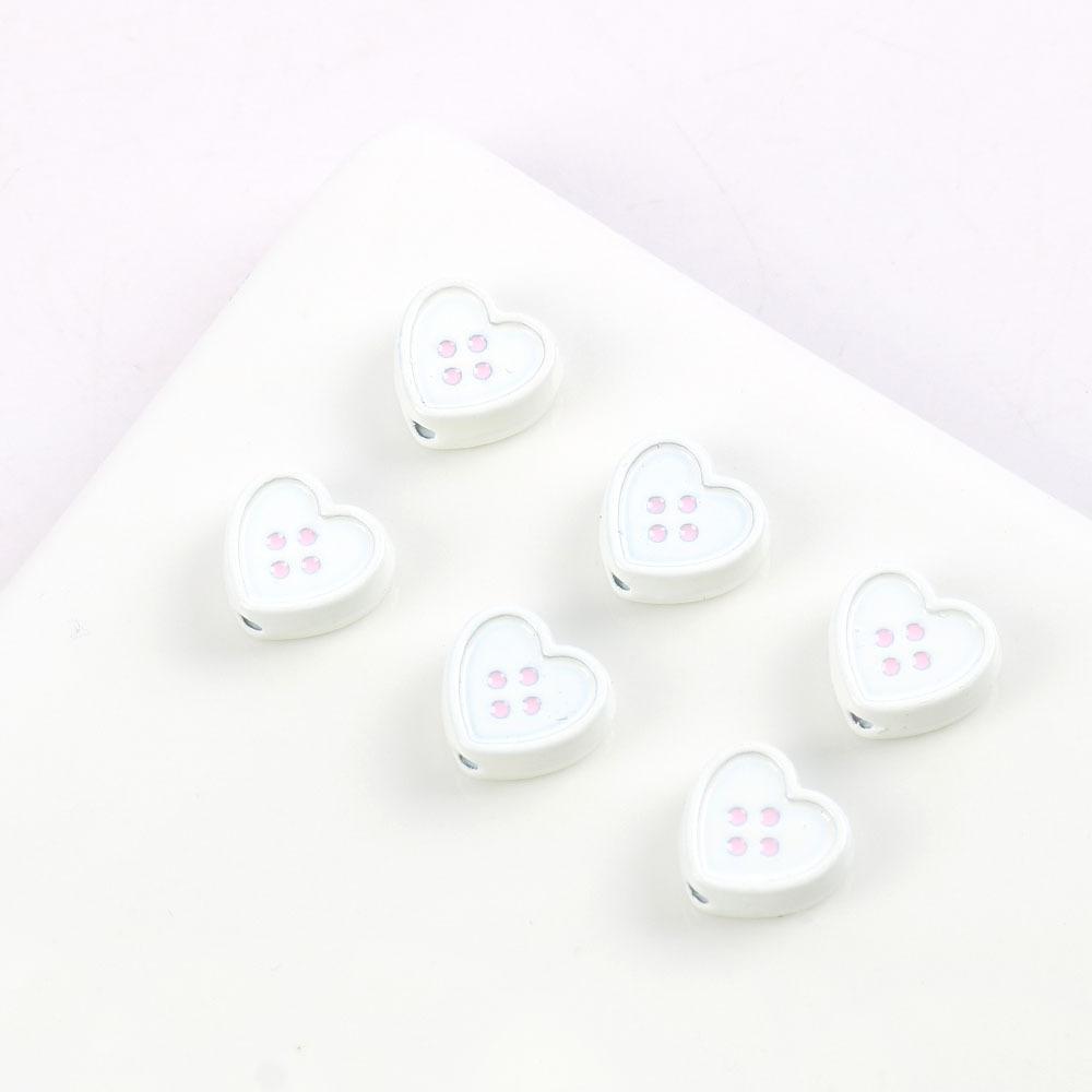 Cute Sweet Metal Love Button-Shaped Jewelry Accessories Wind Hair Accessories Mobile Phone Case Diy Necklace Material