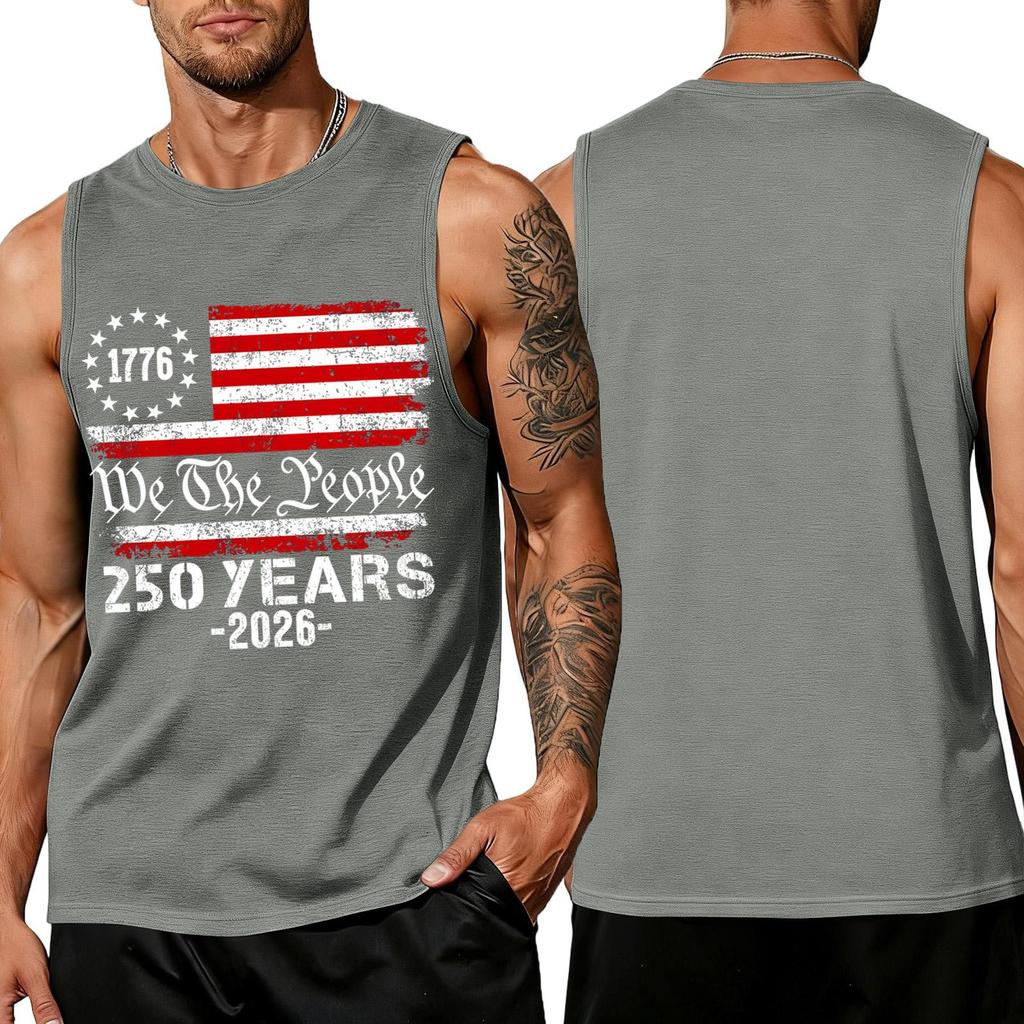 Men 4th Of Shirts USA Muscle Sleeveless Shirt Patriotic Tank Tops