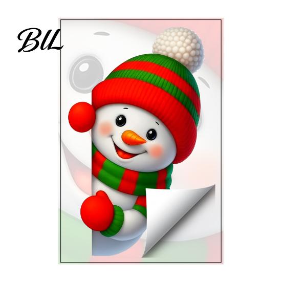 Christmas Switch Decals Snowman Sticker, Removable Decorative PVC Decal, Cartoon Wall Art for Holiday Bedroom Atmosphere Enhancement Stickers
