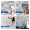 M MOFIT Tile Stickers for Kitchens and Bathrooms Waterproof Mosaic Subway Tile Wall Panels 5 Marble-Look - (Light Gray, Panels)