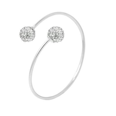 Bangle Bracelet - LOVA LOLA VAN DER KEEN - Real Crystal - 925 Sterling Silver - 2 Balls 10 Mm