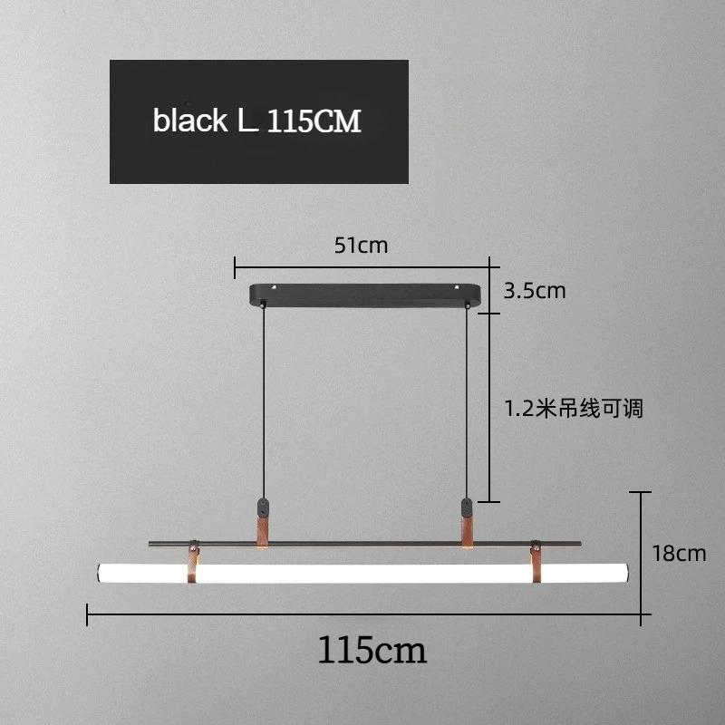 Minimalist Dining room Study Room Office Desk lighting Coffee Table Kitchen island Long Strip LED Ceiling Pendant Lamp