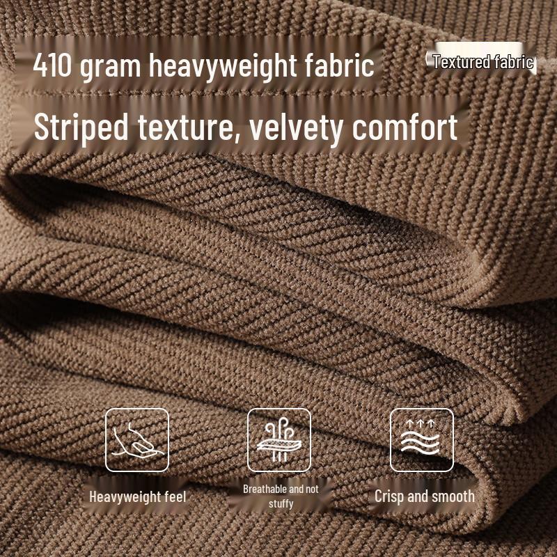 Jeanswest Men's 2025 Winter Japanese Plus Velvet Chenille Straight-Leg Casual Pants