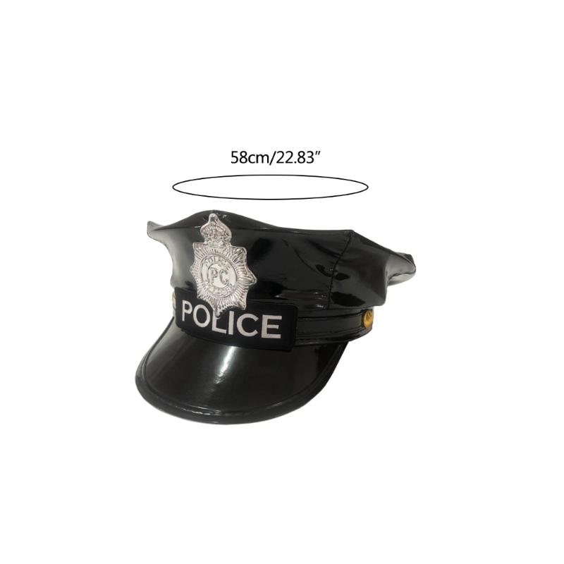 Stylish Cosplay Hat Performances Military Hat Police with Badge Sailor Hat Octagonal Hat for Carnival Halloween Party
