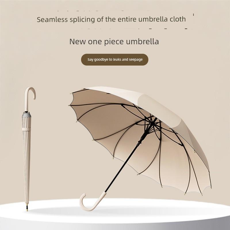 New Style Straight-Handle One-Piece Umbrella for Women, High-Looking Automatic Umbrella, Enlarged, Reinforced, Thickened, Storm-Resistant Long-Handle