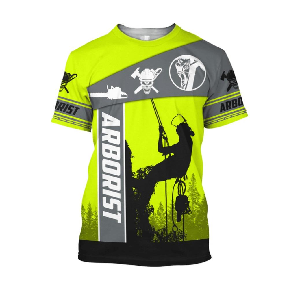 Lumberjack Summer Pánské rychleschnoucí tričko s 3D potiskem, venkovní volný střih, módní, osobnost, velká velikost, krátký rukáv, kvalitní tričko