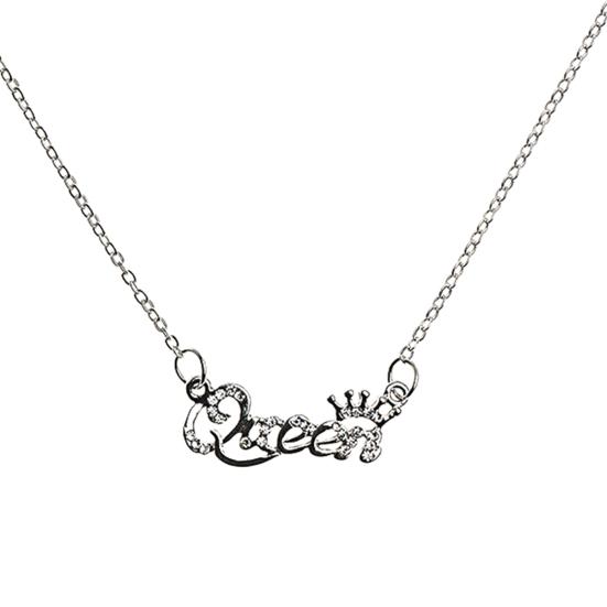 Shining Rhinestone Charming Girls Necklace Luxury Queen Crown Chain Necklace Jewelry Accessories