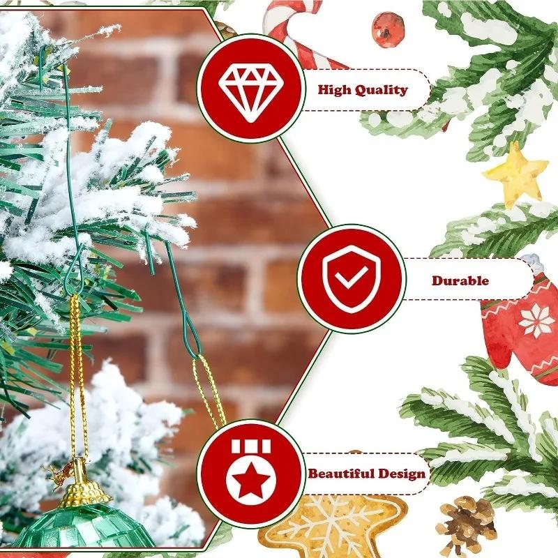 5-100 Stück Weihnachtsschmuck C-förmige Haken Halter Weihnachtsbaum Kugel Anhänger Hängende Dekorationen für Zuhause Navidad Neujahr 2025
