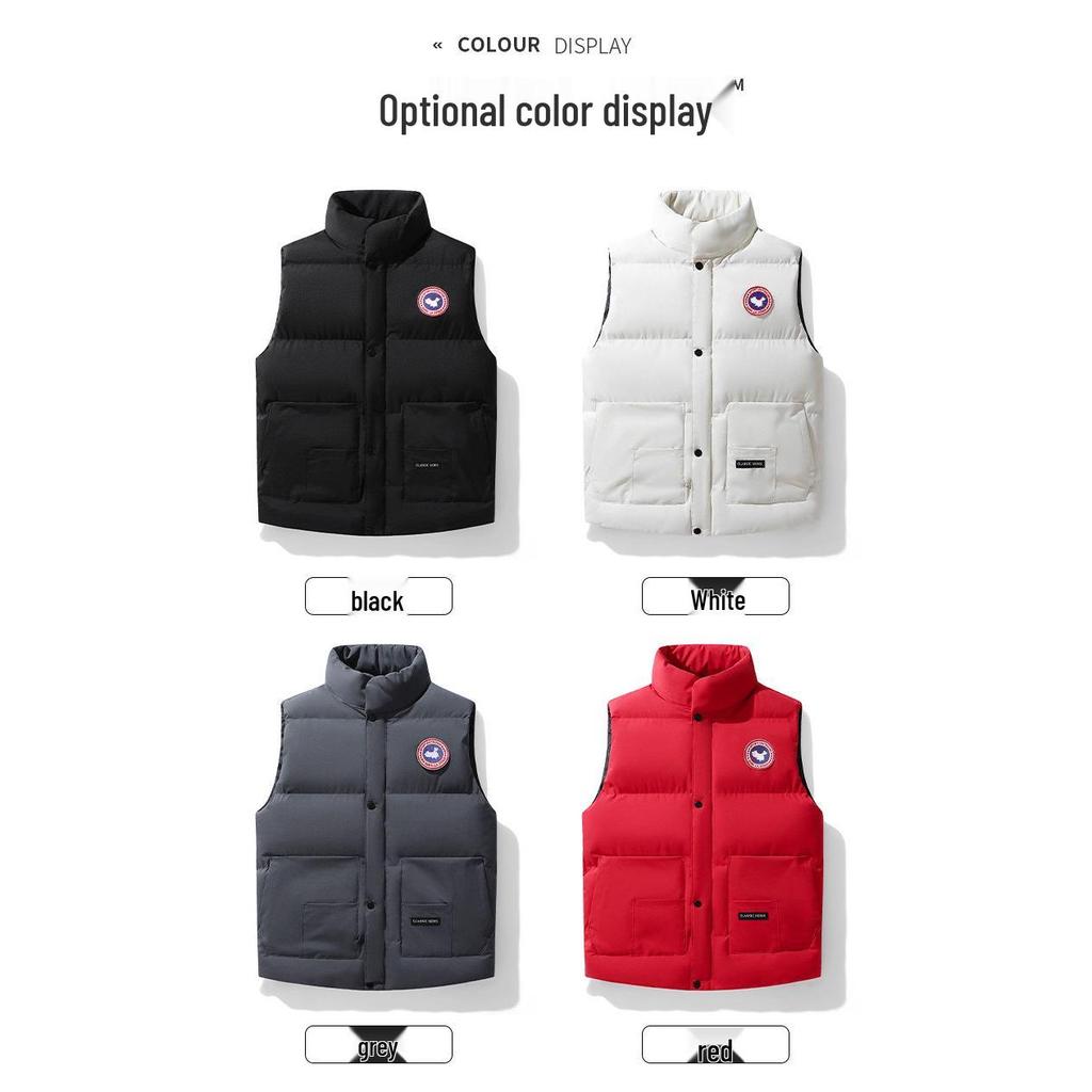 Korean Style Men's Casual Sleeveless Down Cotton Vest - Autumn/Winter, Plus Size