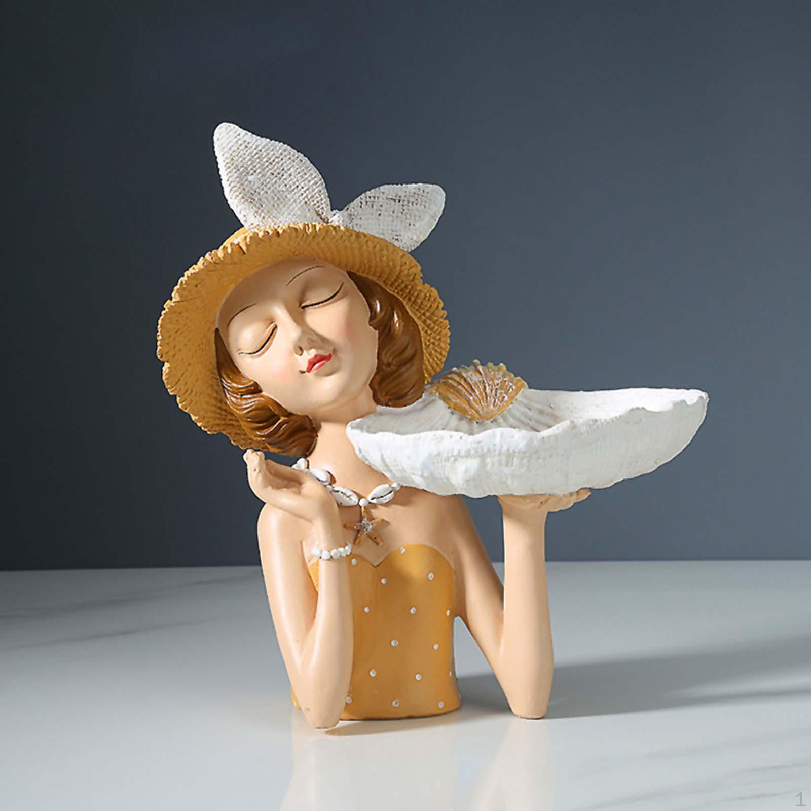 

Multipurpose Portrait Statue Decoration Collectibles Resin Craft Bust Statues Figurines for Bedroom жовтий