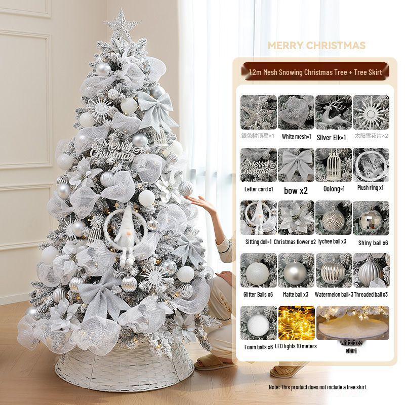 2M Luminous White Flocked Christmas Tree for Home or Window Decoration