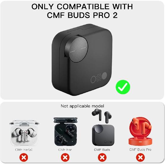 Secure Lock for CMF Buds Pro 2 / Buds 2 Plus Case Cover, Clear