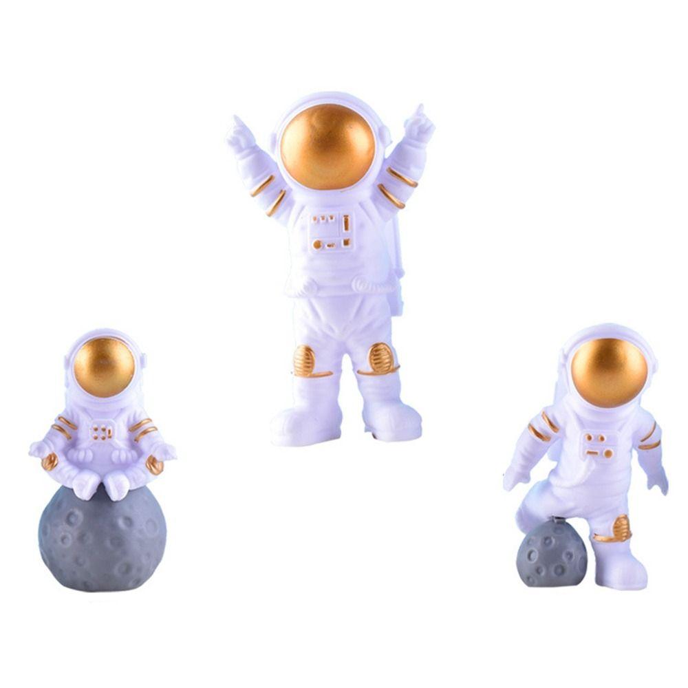 Boy Birthday Supplies Baby Shower Miniature Rocket Cake Toppers Space Shuttle Astronaut Figurine