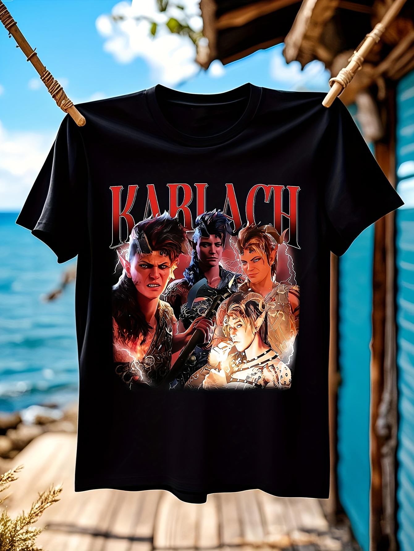 Karlach Baldur s Gate 3 Vintage White Tshirt RPG Game Cha... XXXL