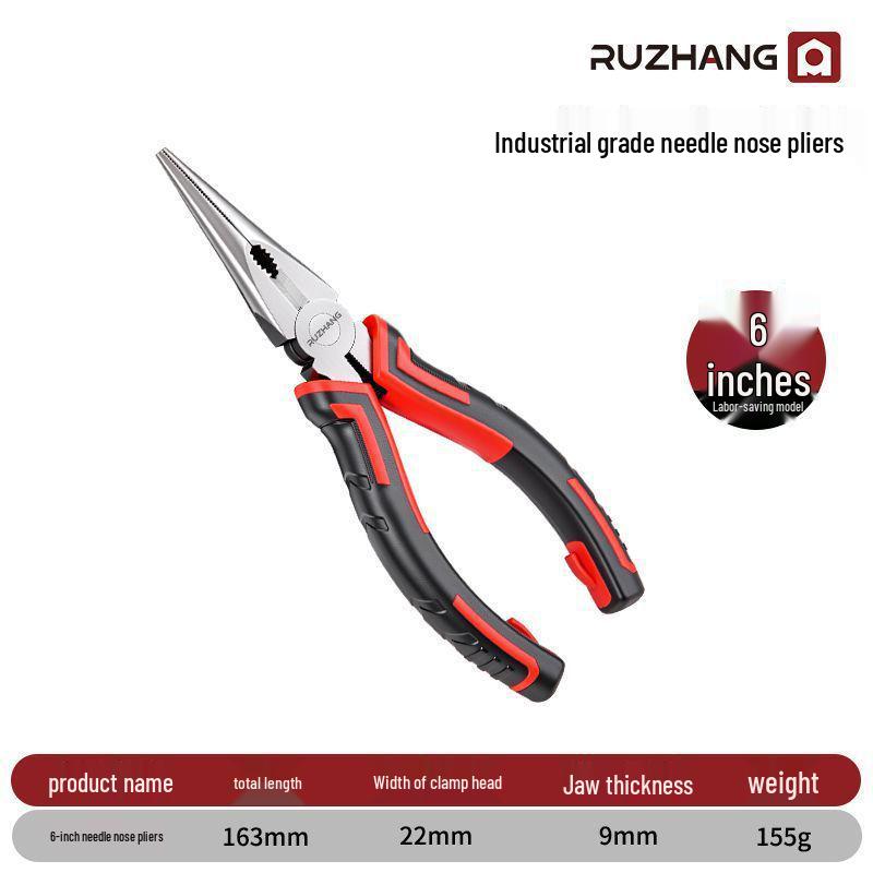 Multi-Functional Industrial-Grade Steel Wire Pliers: Diagonal Cutter, Needle Nose, and Labor-Saving Electrician Pliers with High Hardness
