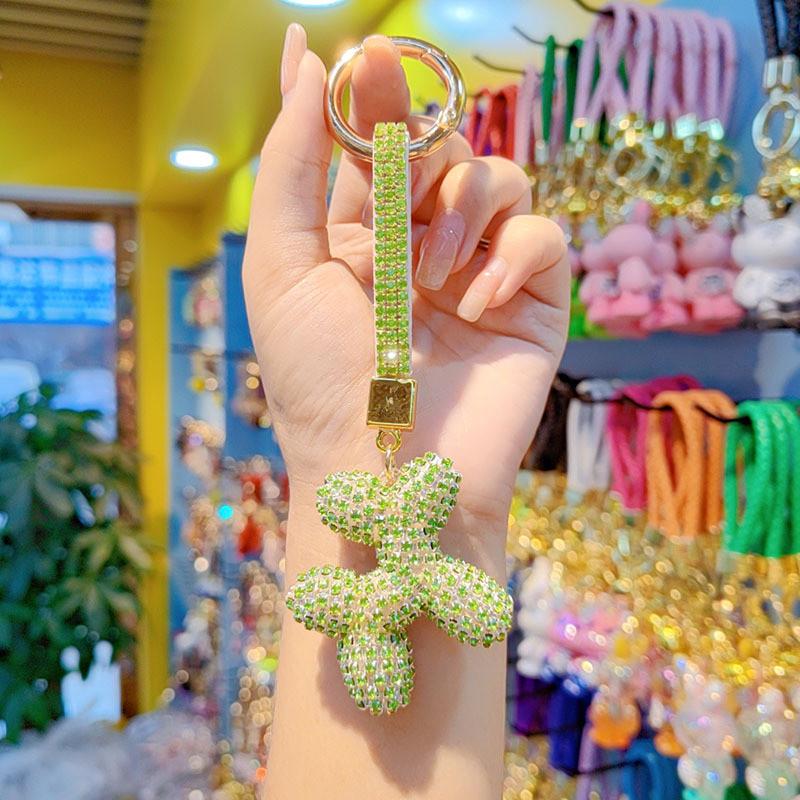 Balloons Dog Keychain With Czech Rhinestones For Gift And Party Decor