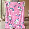 Unicorn Rainbow Magic Theme Blanket Lightweight Warm Flannel Blanket Decorative Throw Blanket for Home Decoration