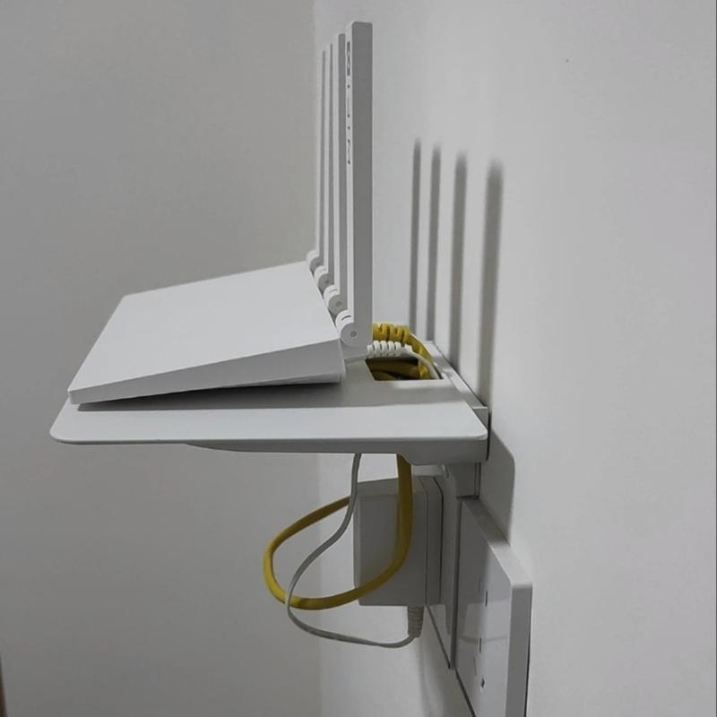 Wall Router Shelf Outlet Placement Holder For Routers And Media Boxes Strong Adhesive Bracket For Desktop Management