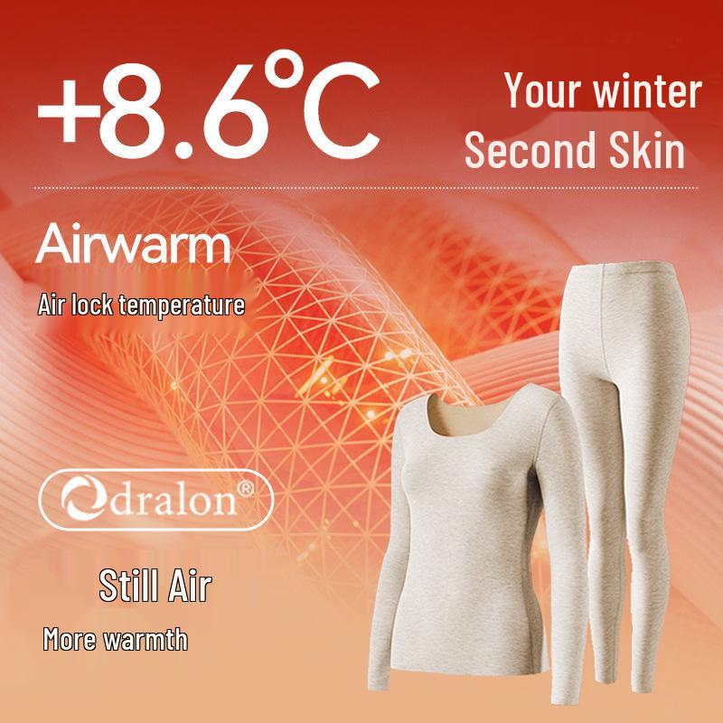 Ovieze Termisk Fleece Set: Unisex Sömlös Varm Överdel & Underdel för Vinter