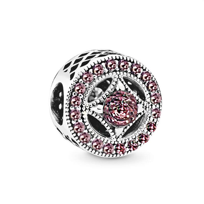 Funkelnder Runder Durchbrochener Zirkonoxid Anhänger Charm-Perlen Passend für Echte Charms Armband Schmuck Anhänger Authentische Kupfer-Charm-Perle Für Damen Schmuck